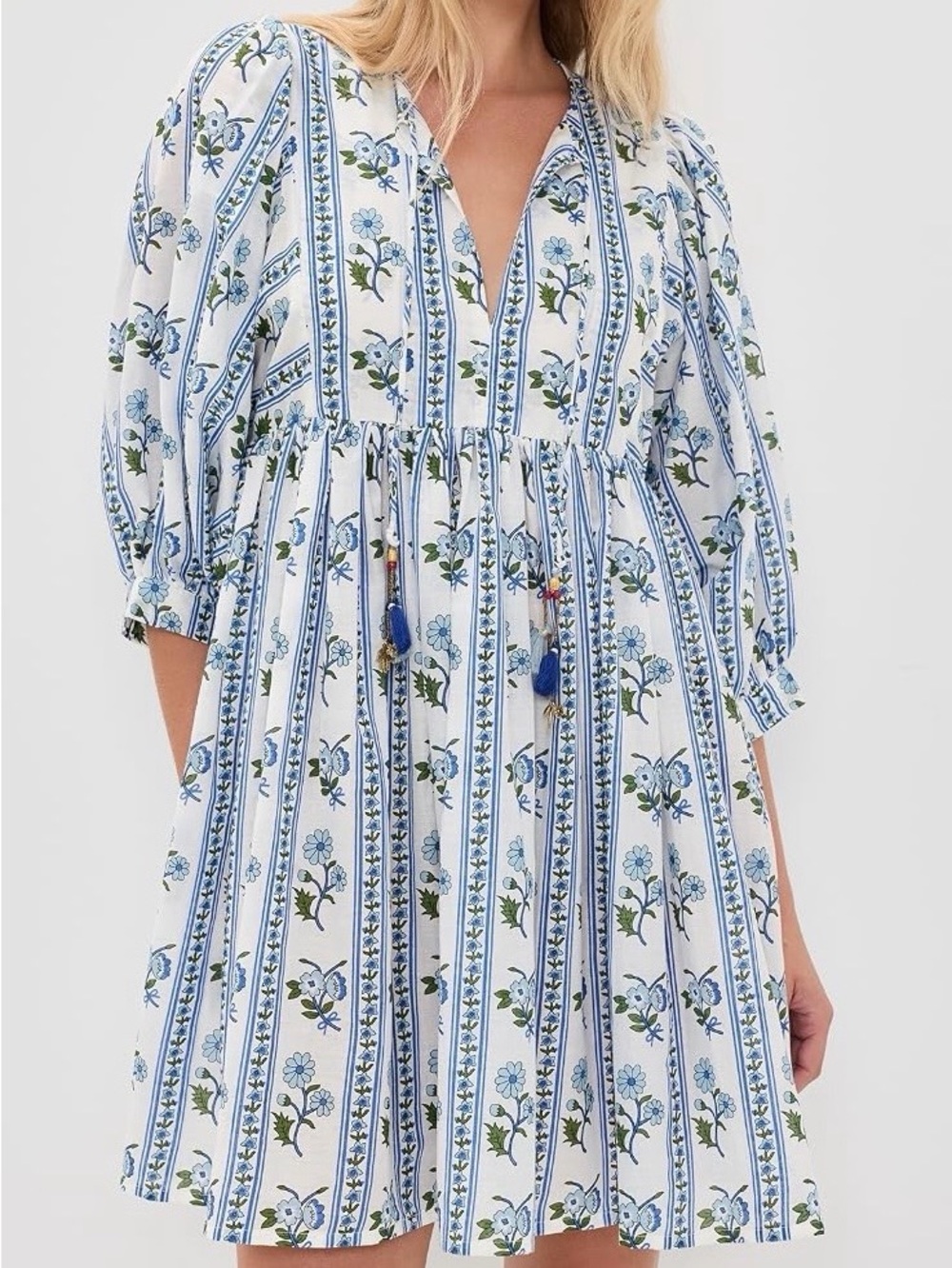 Alicia bell Megan Blue Floral Dress - Lightweight Women’s Dress
